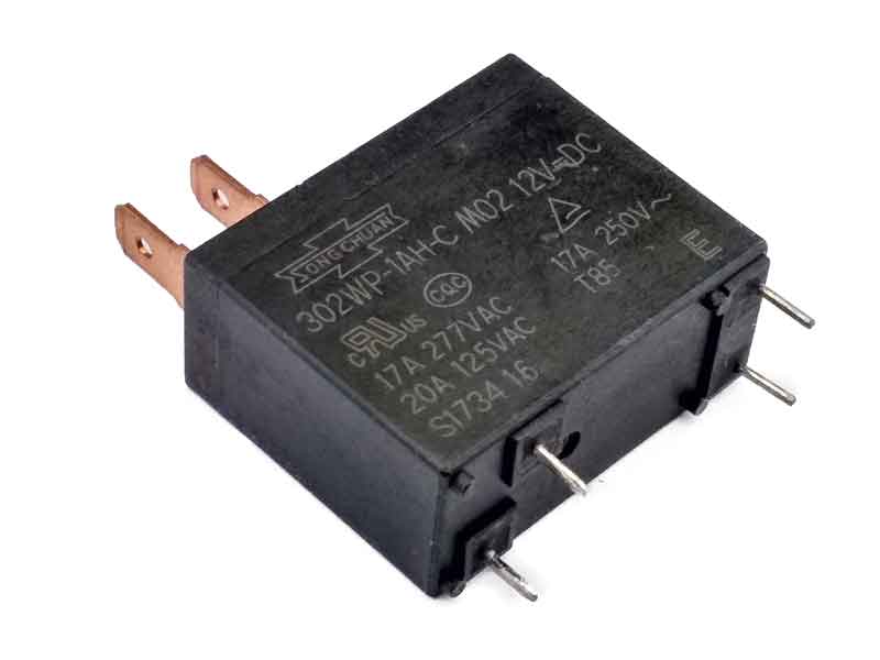 Реле 12VDC 17A, 302WP-1AH-C, 29*12,6*24,2мм, 4pin под пайку + 2pin под клеммы