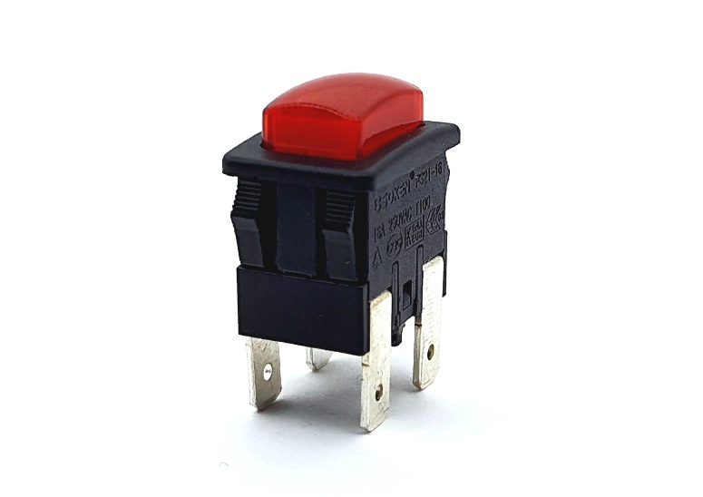 Переключатель PS21-16 4pin 16А 250V on-off 21*15*31мм прямоуг. для пылесоса, отпаривателя