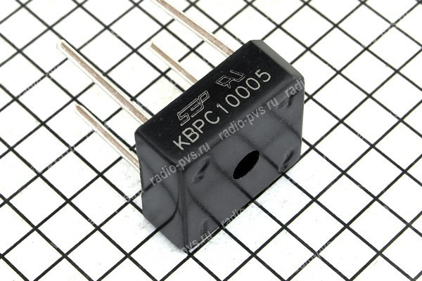 Диодный мост KBPC10005 (BR1005), 10A, 50V, гибкие