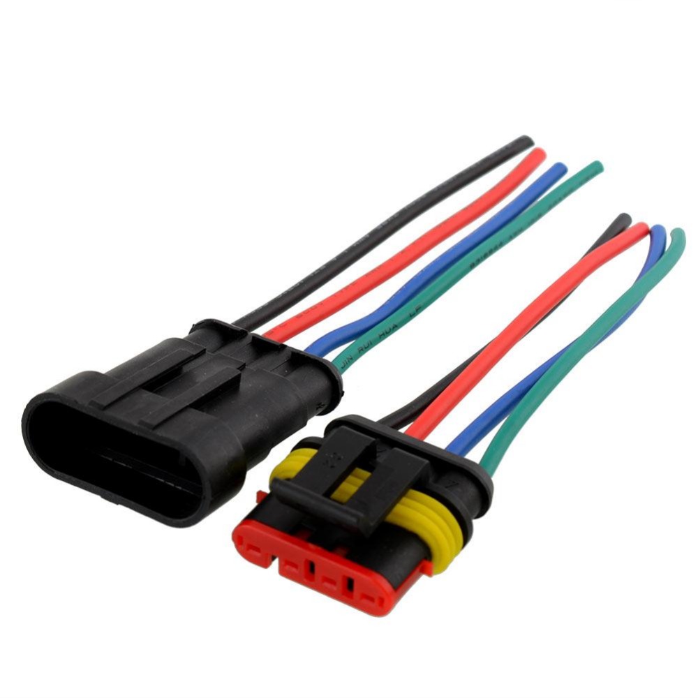 Коннектор 4pin шт+гн провод 5см IP67 DJ7041-1,5-11/21 авто  БЕЗ ЗАЩЕЛКИ