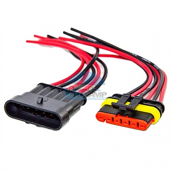 Коннектор 6pin шт+гн провод 5см IP67 авто