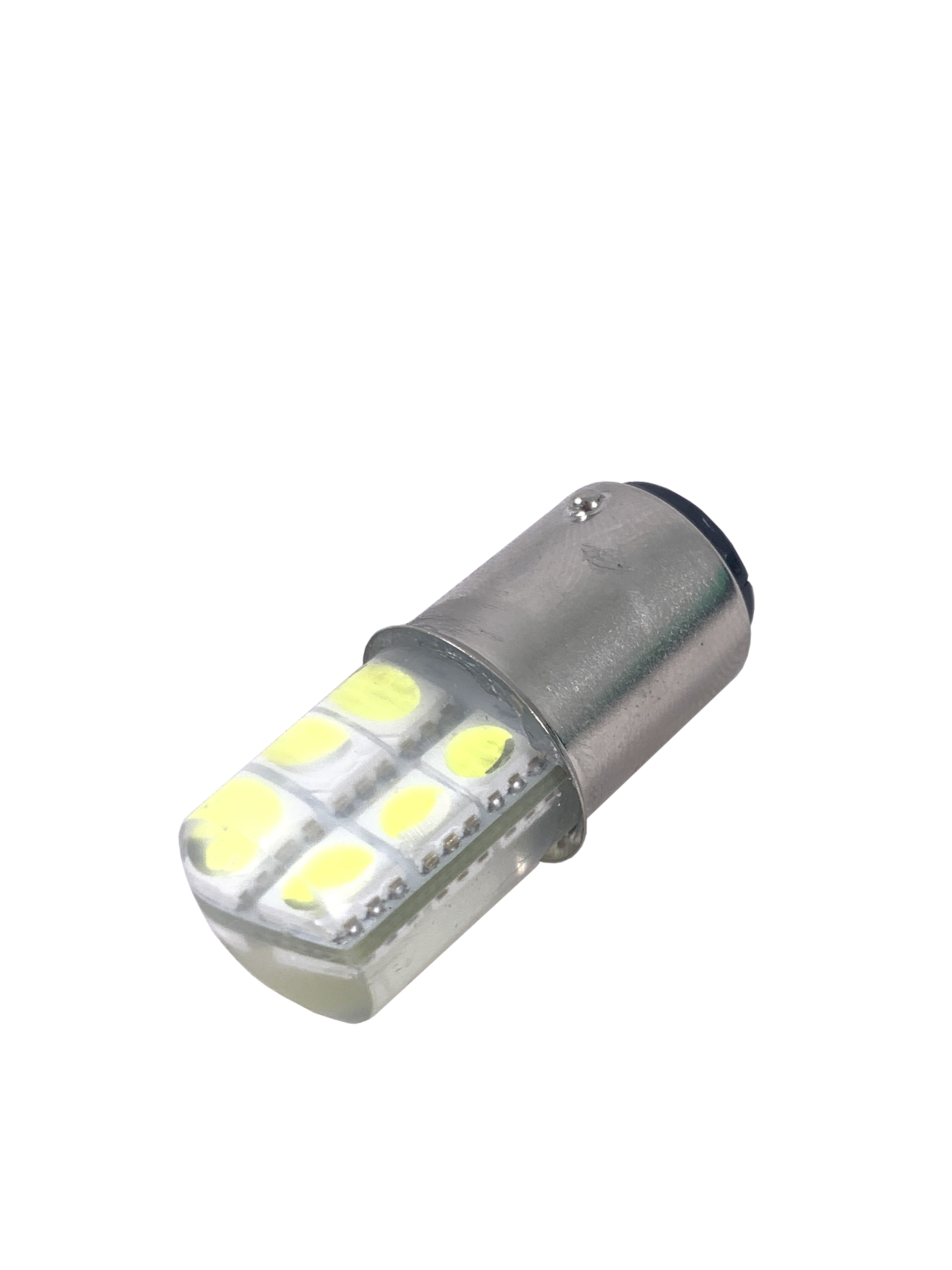 Автолампа светодиодная 12v (21/5w) T25 BA15d (2конт) COB, белые (стоп-сигнал, задний ход)