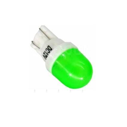 Автолампа светодиодная T10-2SMD5630-L-G (габарит, поворот, номер) (б/ц.) , зеленые, 12V