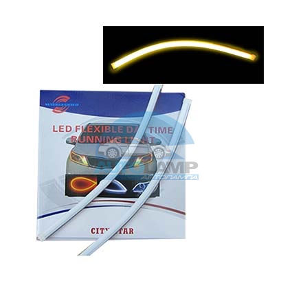 Фары светодиодные ходовые огни  гибкие DRL-30cm-Y-T толстые 12v 30 см желтые, 2шт