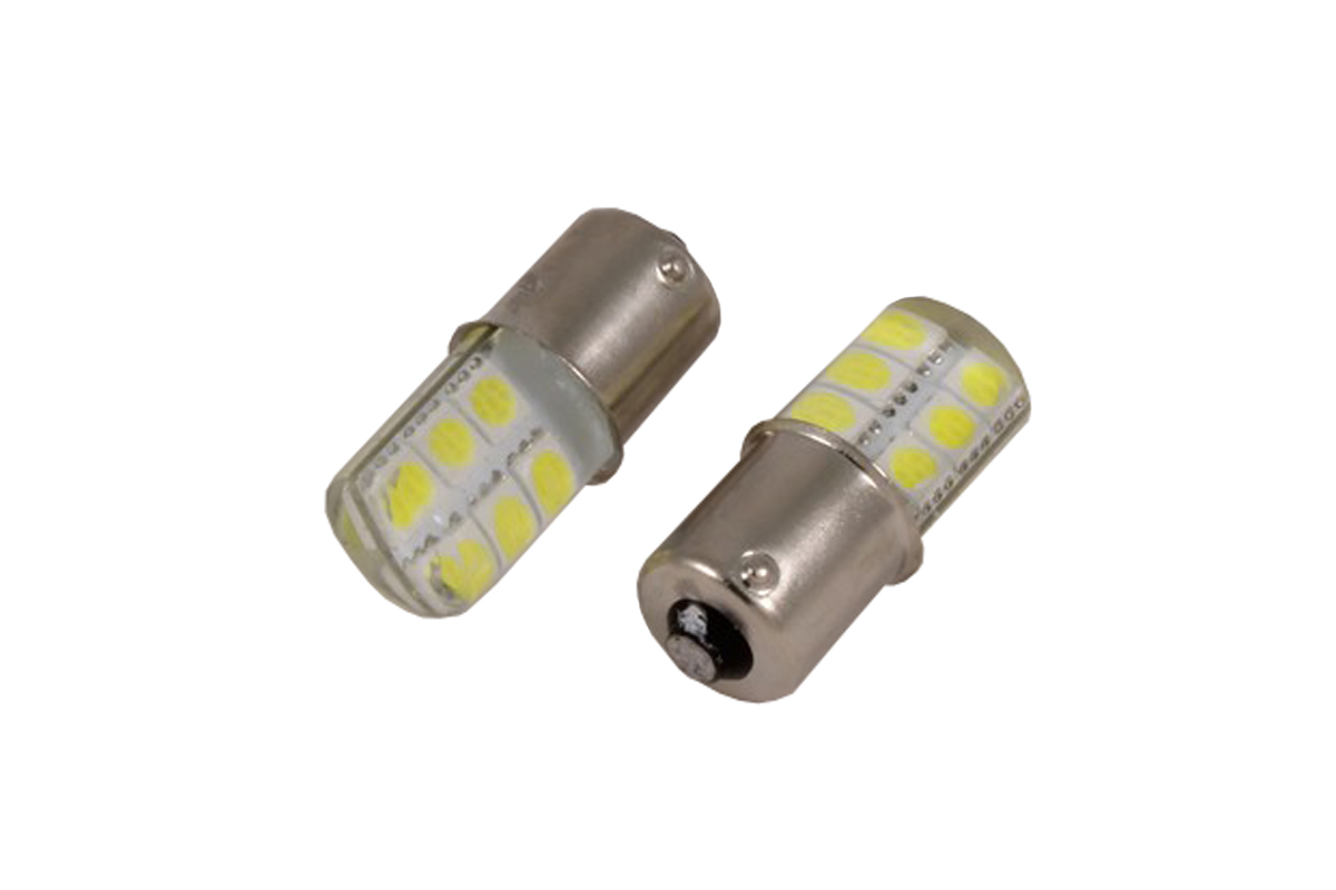 Автолампа светодиодная 12v (21w) BA15s (1конт) 12 SMD 2835 диодов, СИЛИКОН,белая (поворот, стоп-сигнал)