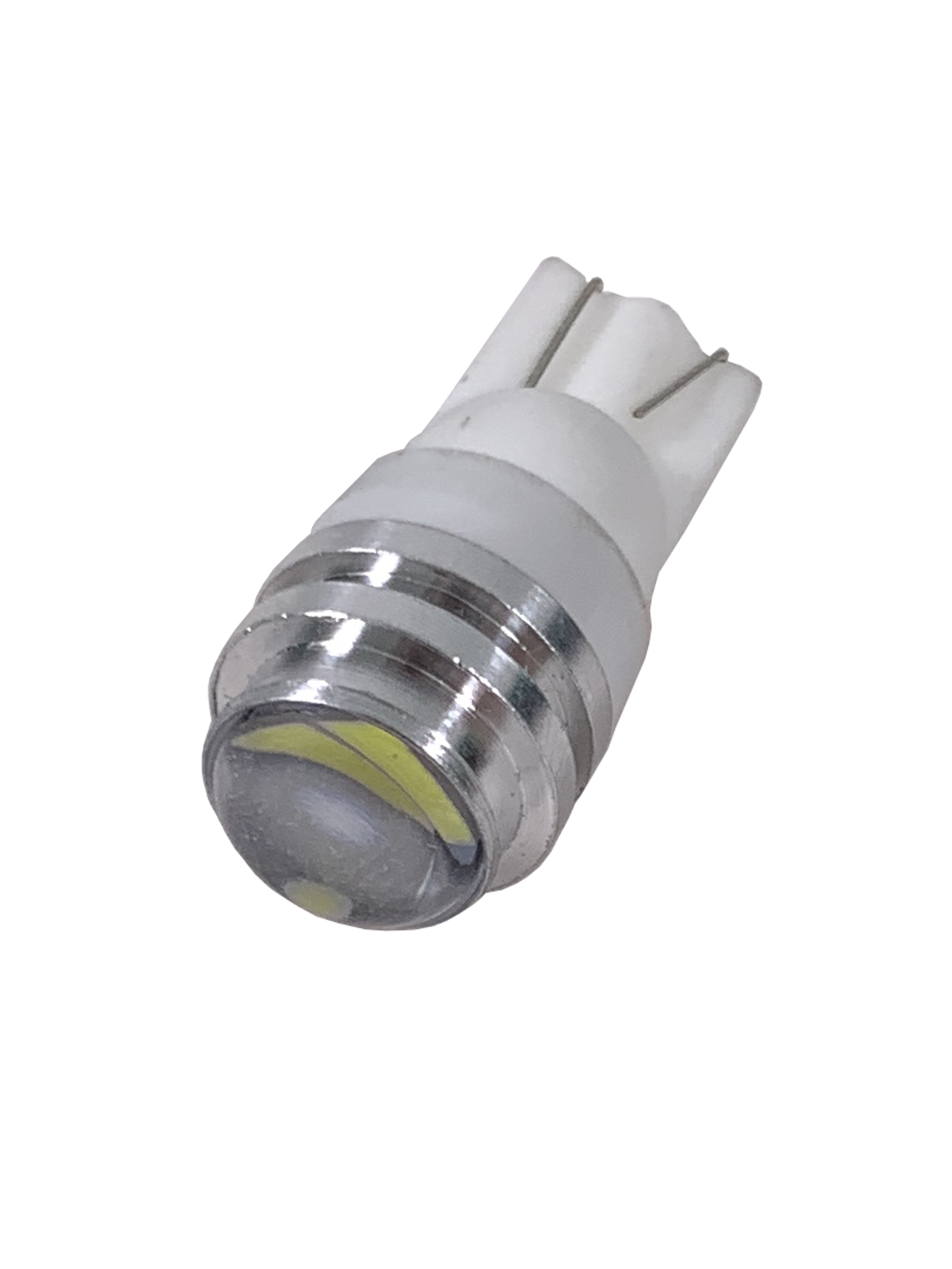 Автолампа светодиодная Т10 (W2,1-9,5d) белая, 2 SMD 5630 диодов, ЛИНЗА, (б/цокольная) 12V, LD