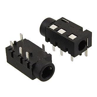 Гнездо Джек 3,5мм стерео на плату 5pin TJ-320
