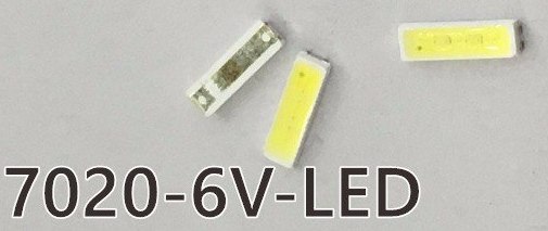 Светодиод 6-6,4V 1W 7020 150mA, 90lm белый для ремонта LED TV (большой '+')