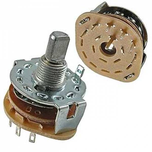 Переключатель галетный SR25-1-1-6, 125V 1A 6 положения, 1 направл. 31*25мм