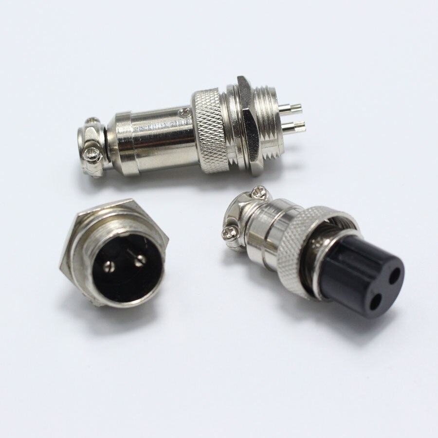 Штекер+гнездо MIC16 2pin 16мм 7А 125В шт-корпус/гн-кабель (пара) р53693