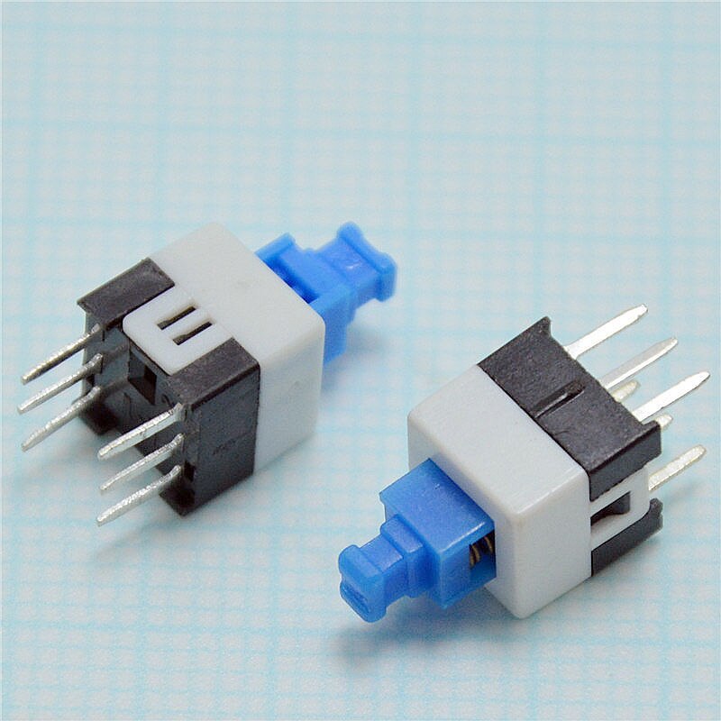 Микрокнопка с фиксацией 6pin 7*7*7мм, ручка-6мм PSM 7