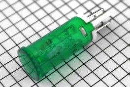 Лампочка индикатор. 110/220V пластик цилиндр.D-13,5мм, крепёж защёлка, уст D-12,5мм MDX14A