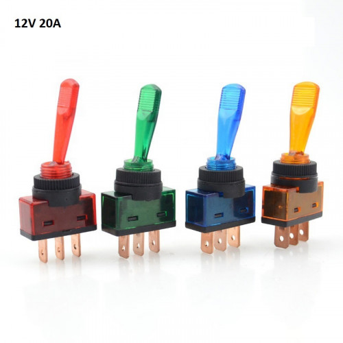 Тумблер авто с подсветкой ASW-13D RWC-408 3pin, длинный 12V 20A