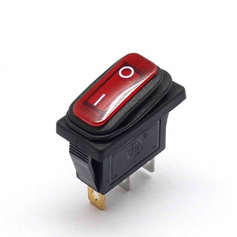 Переключатель с подсветкой влагозащита KCD3-101/NW on-off 3pin, 220В узкий 15A 250V