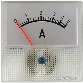 Амперметр стрелочный DC  5А (40*40мм, 18*18мм устан.)