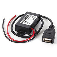 Преобразователь понижающий Модуль:DC-DC вх. 12V - вых. 5V, 1А влагозащитный (выход: USB гнездо на проводе)