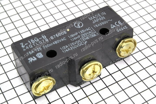 Переключатель концевой 50*25мм Z-15G-B 15A 250V T1300. LXW5-11Z 3-конт без планки, кнопочный