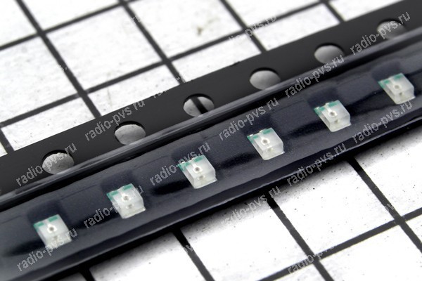 Светодиод 5v 2*1,25*0,8мм SMD 0805UGC 30mA 40мкд 130° ЗЕЛЕНЫЙ