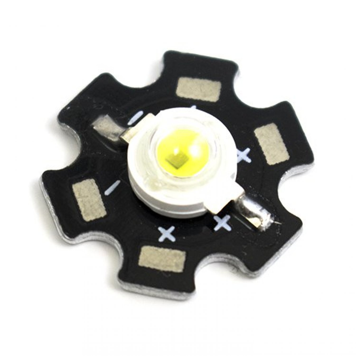Светодиод 3,0-3,4V 1W БЕЛЫЙ 6500K 350mA 110Lm  , <120°> на радиаторе