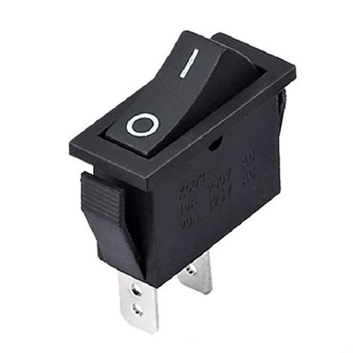 Переключатель без подсветки KCD3-101/2P on-off 2pin 15A, 250V узкий чёрный