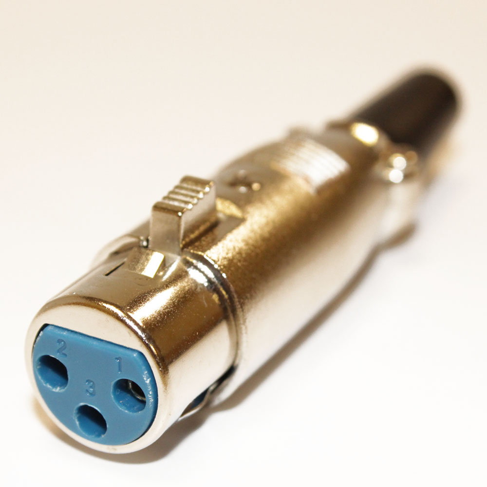 Гнездо Canon XLP 3pin на кабель, металл с хомутом