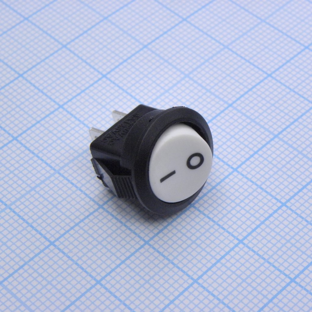 Переключатель без подсветки SMRS-101-2C2  2pin 250V 3А on-off D15мм уст.8*12мм круглый