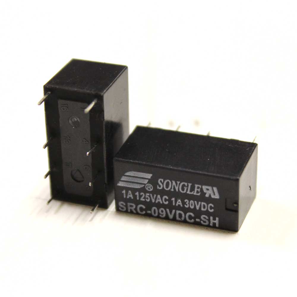 Реле 9V 21A SRC (4078) (DC 9V-1A-2C) 21*9,9*12,2мм 8pin  под пайку