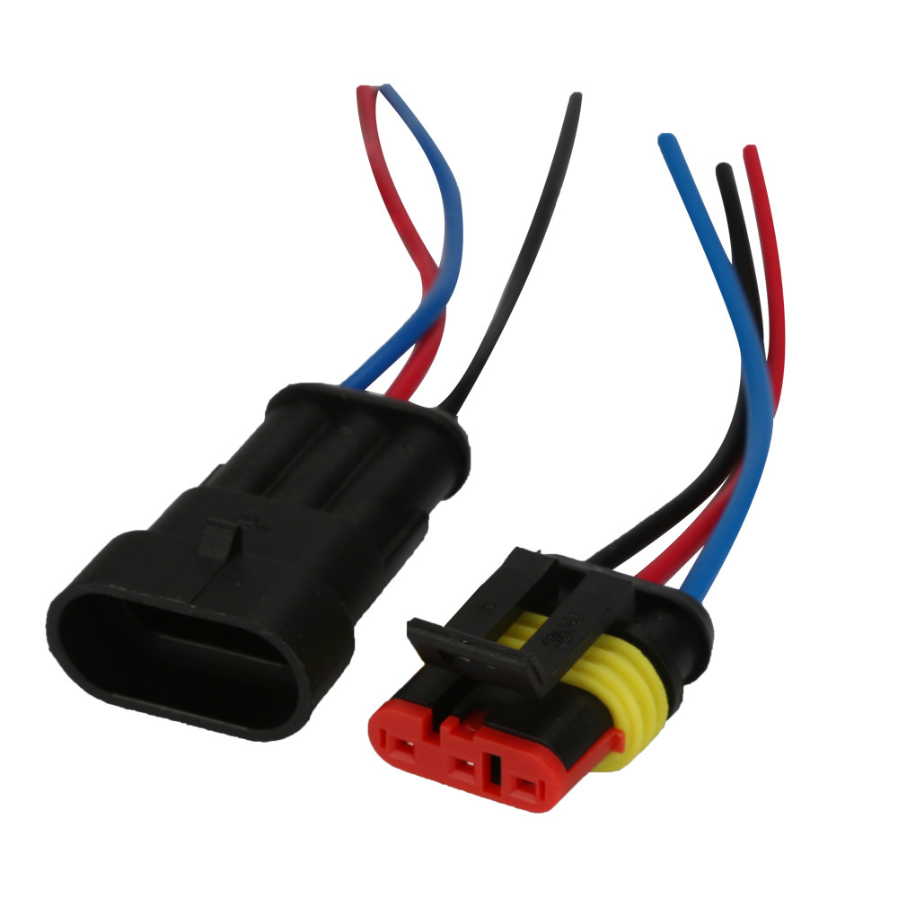Коннектор 3pin шт+гн провод 5см IP67 DJ7043-1,5-11/21 авто