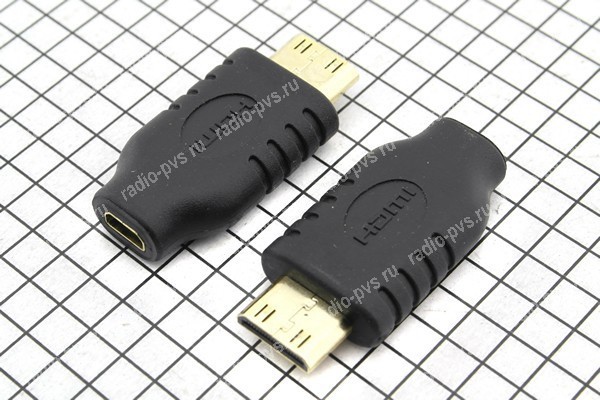 Переходник шт mini-HDMI х гн-micro HDMI