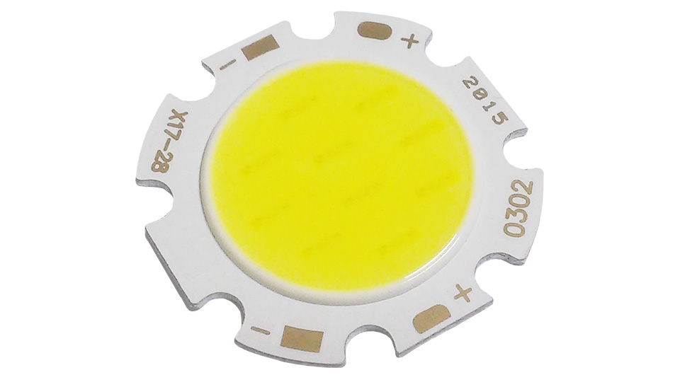 Светодиод 15V 5W COB БЕЛЫЙ (Uпит = 15V, IF=0,7A, 200-220Lm, 6000-6500K), d=28mm