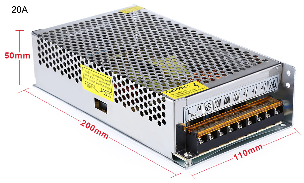 Блок питания импульсный встраиваемый 12V 20A корпус ALX18 200*111*49мм