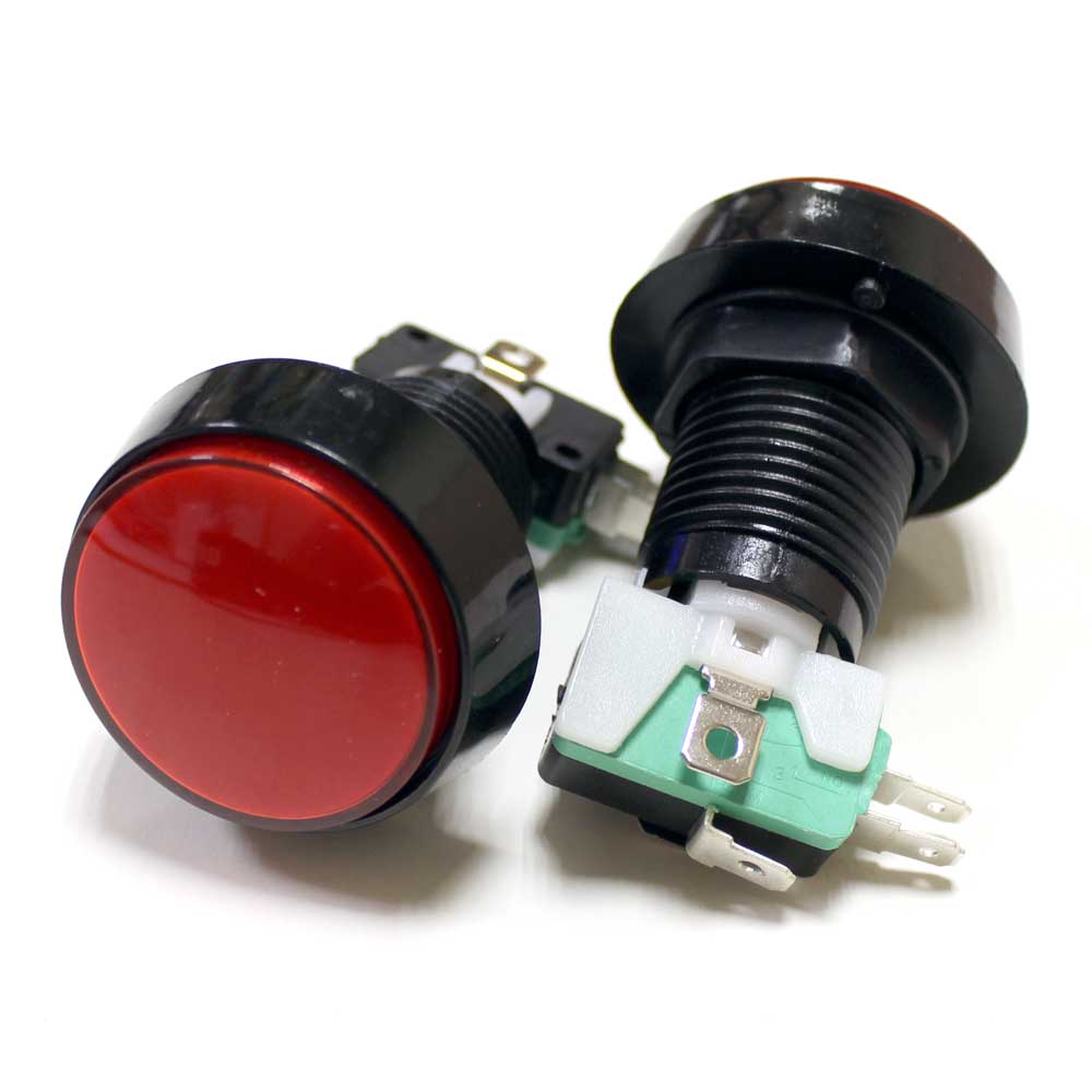 Кнопка без фиксации GMSI-4B-C 33*33*70мм 3pin 250В 5A, красная, LED-подсветка