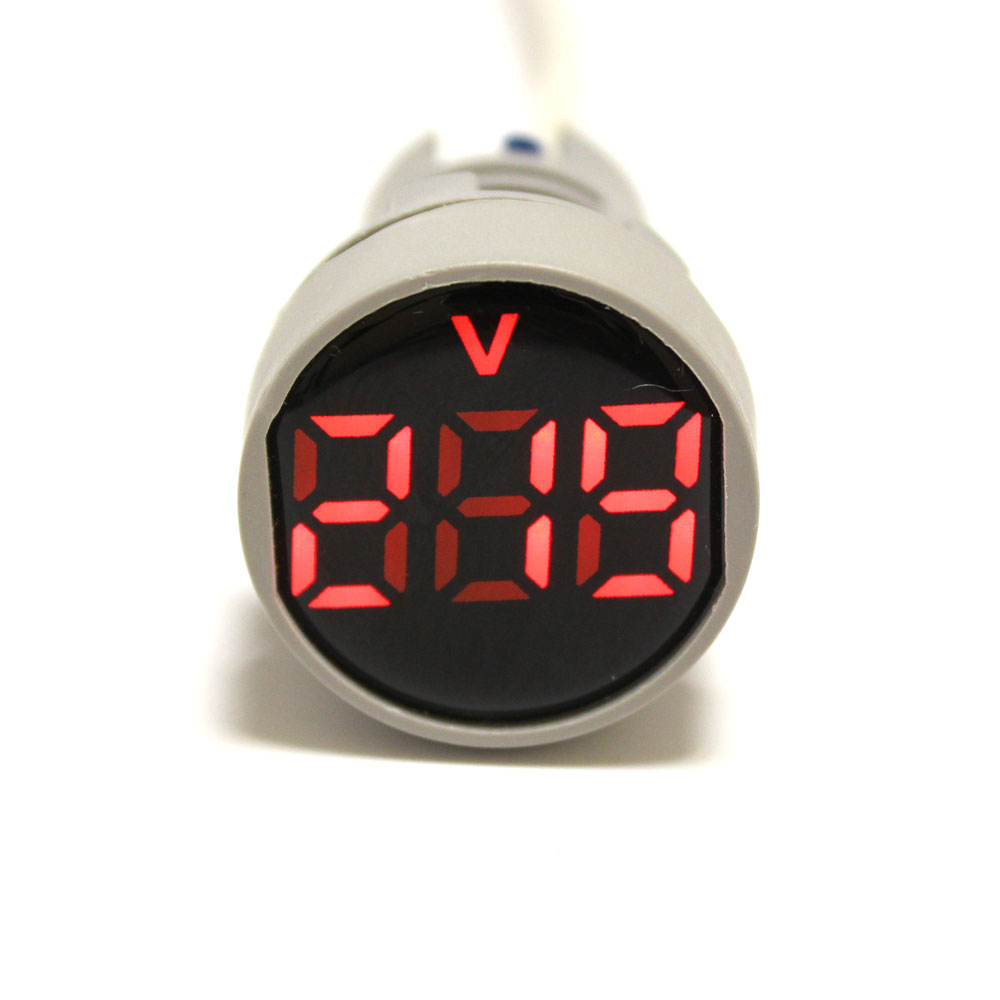 Вольтметр  цифровой LED AC/50Hz (20-500VAC) DMS-105 КРАСНЫЙ (Dдиспл/корп-28/22мм)