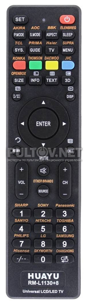 Пульт универсальный для ВСЕХ LCD-TV RM-L1130+8, корпус Mystery MTV-2622LV 1000кодов