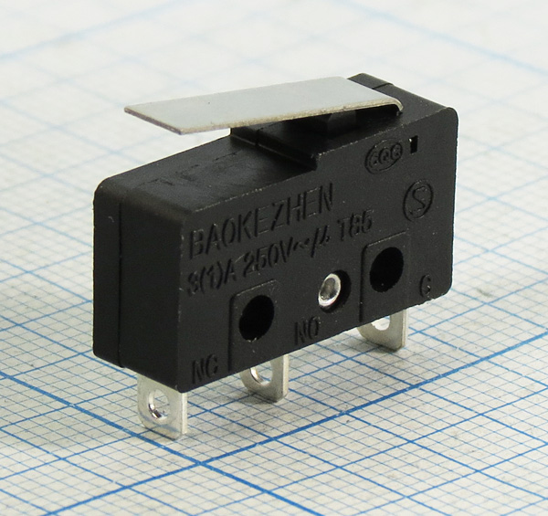 Переключатель концевой 20*10мм KW4-6 3A 250V 3-конт планка 20мм