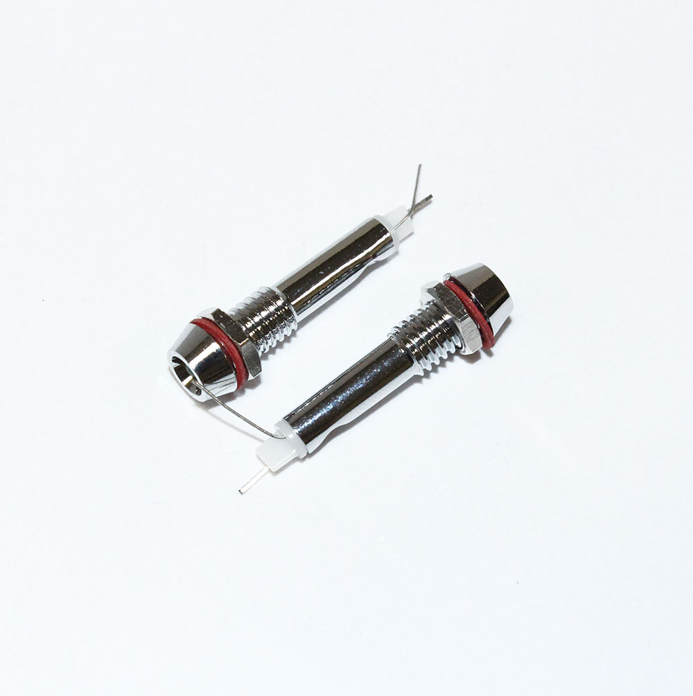 Лампочка индикатор. 12V Dнар-8мм, Dуст-6мм, L-64мм