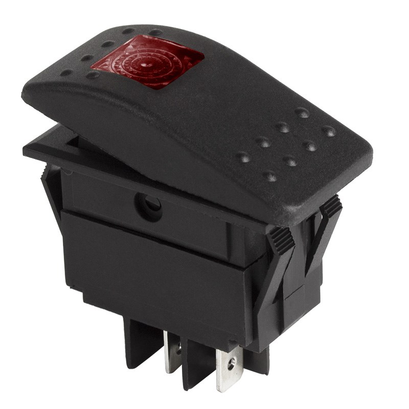 Переключатель с подсветкой RK-06N on-off 4pin 35A 24V 36-4468 узкий