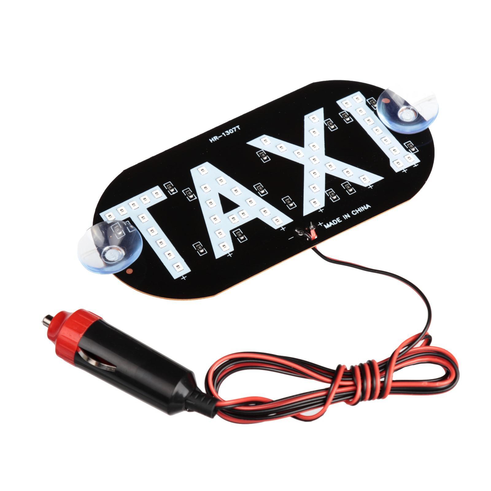 Знак TAXI LED со штекером в прикуриватель 12V, на присосках