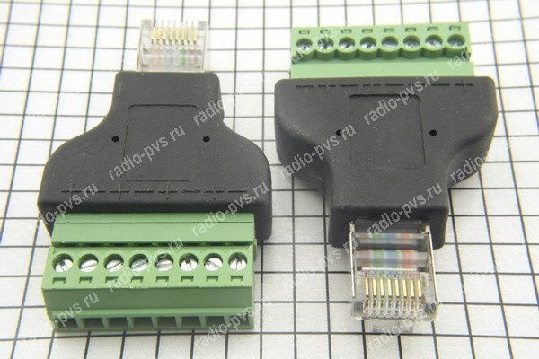 Коннектор RJ45 (8P8C) на клеммах