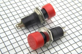 Кнопка с фикс PBS-16A круглая 250V 1A уст.12мм