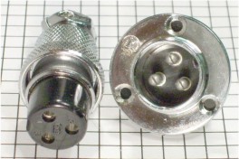 Штекер+гнездо MIC16 3pin 7А 125В шт-корпус/гн-кабель (пара)