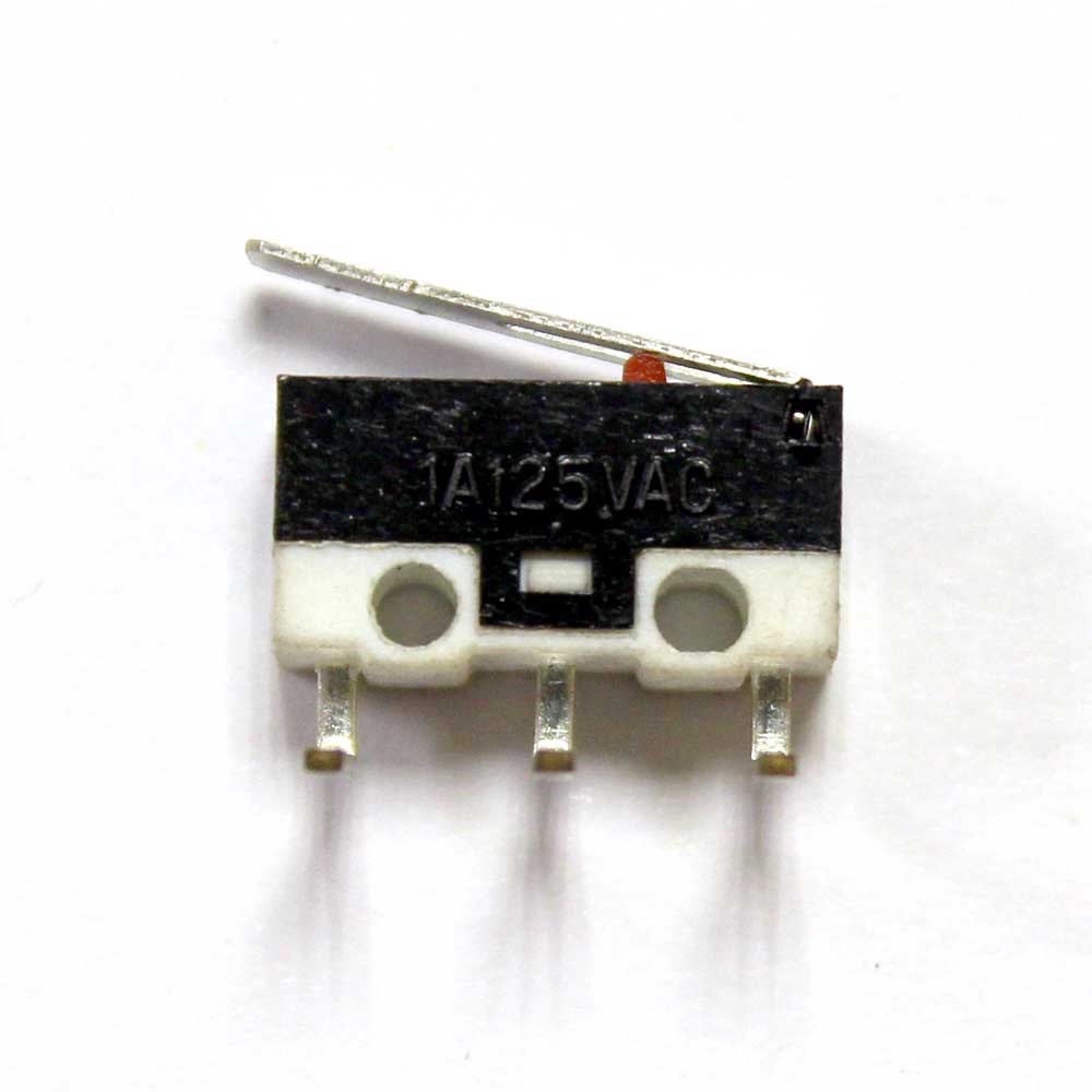 Переключатель концевой микро 13*6мм HX 3A 125V 3-конт планка 10мм изогнут.выводы