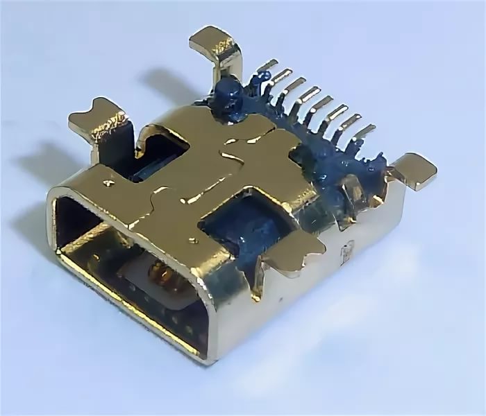 Гнездо micro USB B 8pin на плату