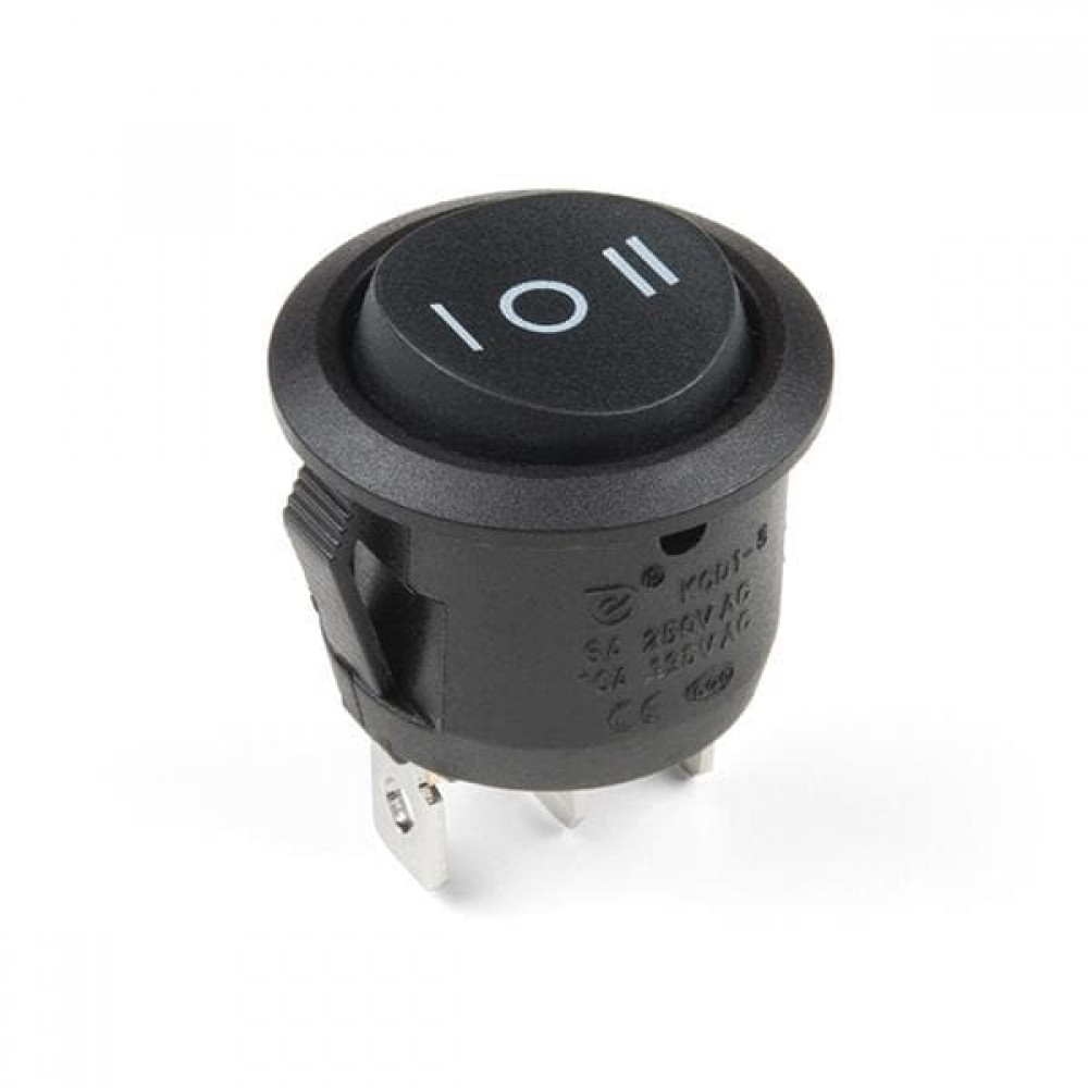 Переключатель без подсветки KCD1 SPST  3pin on-off-on 6A 250V 10А 125V круглый