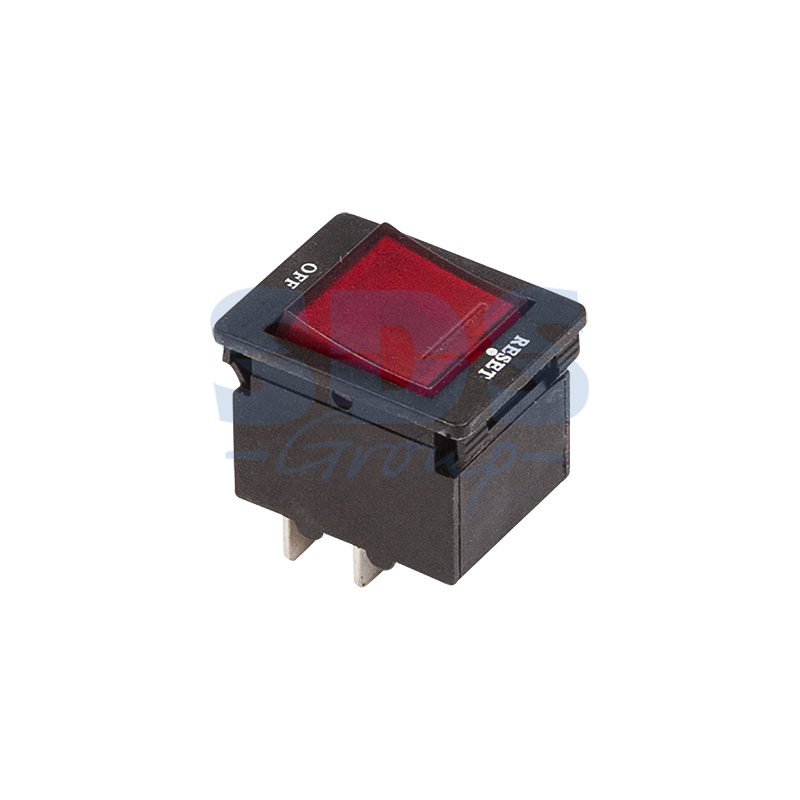 Выключатель - автомат клавишный (брейкер) 28мм 250V 15А 4pin RESET-OFF (IRS-2-R15) 36-2630