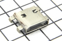 Гнездо micro USB B 5pin на плату 4 ноги выв.крепл. изогн. II тип 6