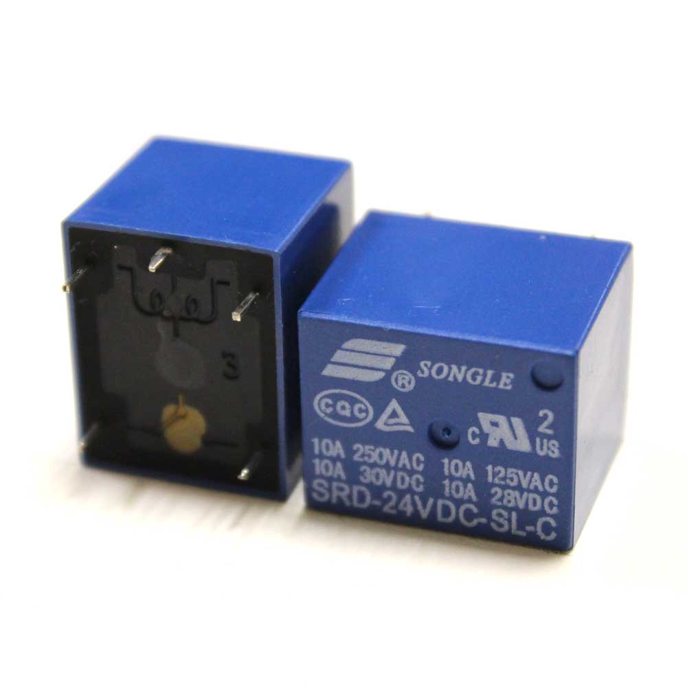 Реле 24V 10A SRD (T73) DC24V-10A-1C 5pin 19,2*15,5*15,2мм 5pin под пайку (Songle)
