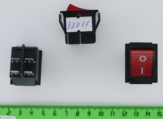 Переключатель с подсветкой B-502 4pin 12V 28мм широкий