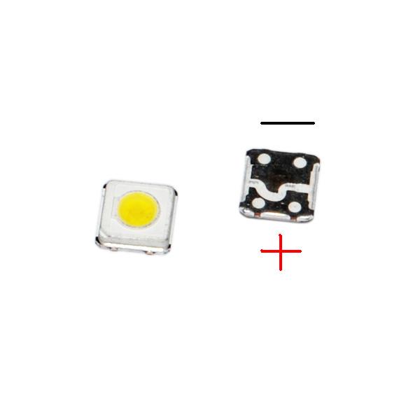 Светодиод 6,5-7,0V 1W 3528 IFp=150mA 96lm большой КАТОД (-),  для ремонта LED TV