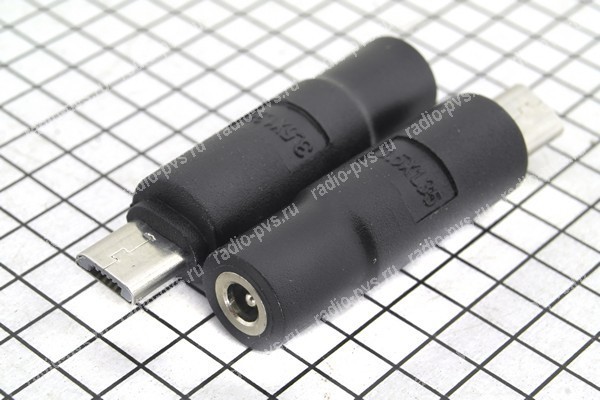 Переходник питания шт. microUSB - гн-1,35*3,5мм